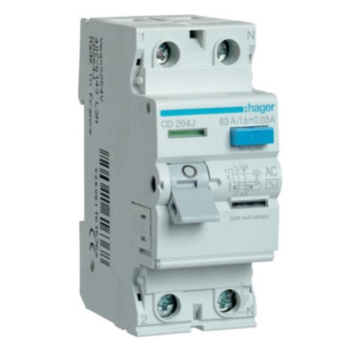 Устройство защитного отключения 2Р 63A 30mA AС CD264J Hager