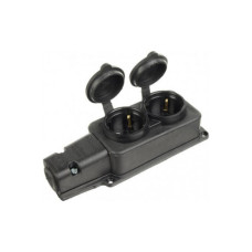 Розетка подвійна (каучук) IP54 ) BK1-1402-3612 1*16 А
