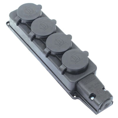Розетка четверна (каучук) IP54 BK1-1402-3614 1*16 А