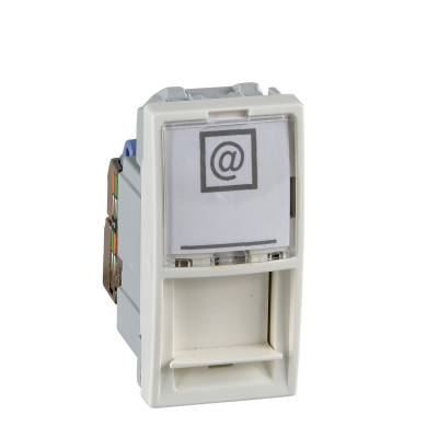 Компьютерная розетка одномодульная RJ45 категория 5Е неэкранированная слон. кость MGU3.410.25