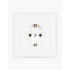 Розетка с заземлением IP20 белая Almera BATI