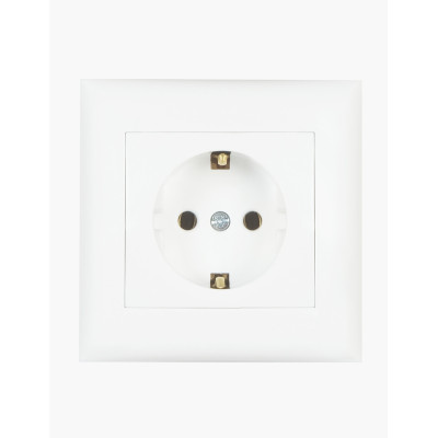 Розетка с заземлением IP20 белая Almera BATI