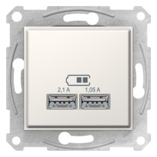 Розетка USB 2,1A Sedna слоновая кость