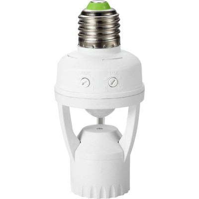 Датчик движения e.sensor.pir.451.e27 белый 360 градусов , адаптер для ламп Е27