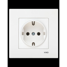 Розетка с заземлением белая VIKO Karre 90960008