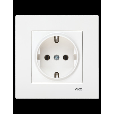 Розетка с заземлением белая VIKO Karre 90960008