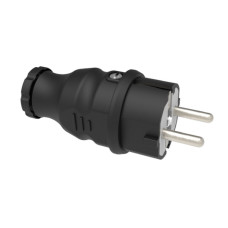 Вилка с заземлением каучук IP44 1*16A BYES BY10-100