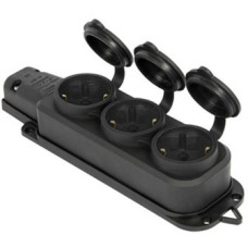 Розетка тройная каучук 1*16A IP44 BYES BY10-105