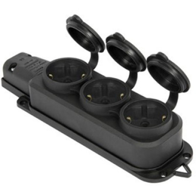 Розетка тройная каучук 1*16A IP44 BYES BY10-105