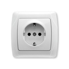 Розетка с заземлением белая глянцевая IP20 VIKO Carmen 90561008