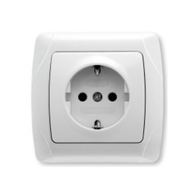 Розетка с заземлением белая глянцевая IP20 VIKO Carmen 90561008