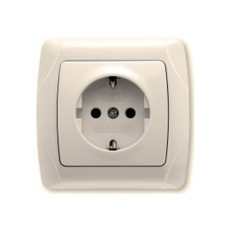 Розетка c заземлением крем глянцевая IP20 VIKO Carmen 90562008