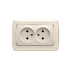 Розетка двойная без заземления крем глянцевая IP20 VIKO Carmen 90562055