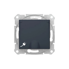 Розетка с/з с крышкой Schneider SDN3100370 IP44 графит