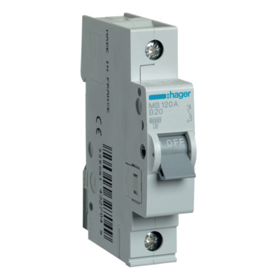 Автоматический выключатель 20А 1п B 6 кА Hager MB120A