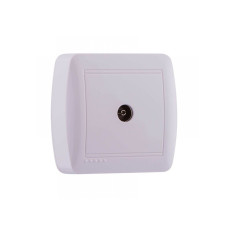Розетка ТВ прохідна біла DEMET 711-0200-129В