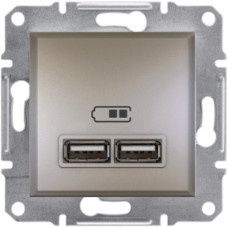 Розетка USB  2,1A  Asfora бронза