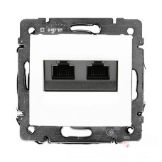 Механизм розетки 2хRJ45 UTP категории 5е на захв., белая Legrand Valena 774231