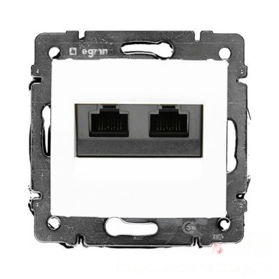 Механизм розетки 2хRJ45 UTP категории 5е на захв., белая Legrand Valena 774231