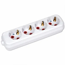 Колодка 4 гнезда, с заземлением, ТМ: EMP, Цвет: Белый, 250V/16A