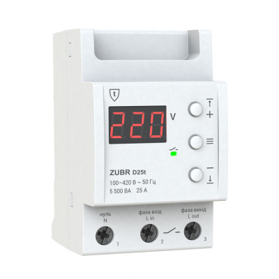 Реле контроля напряжения  ZUBR D25t