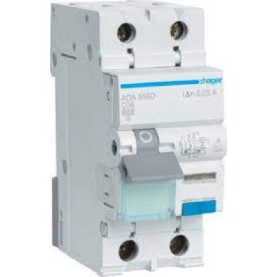 Дифавтомат 1P+N, 6kA, C-6A, 30mA, A, Hager ADA956D