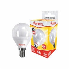 Светодиодная LED лампа G45 5w 220В E14 4100К Sokol