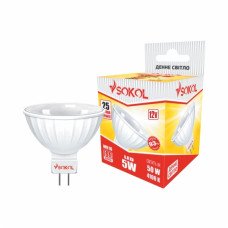 Светодиодная LED лампа MR16 5w 12В 18 SMD G5.3 4100К Sokol
