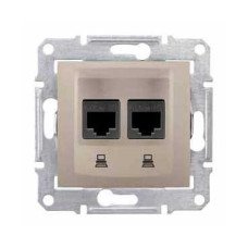 Розетка компьютерная RJ45 2-а 5е UTP титан Schneider Sedna SDN4400168