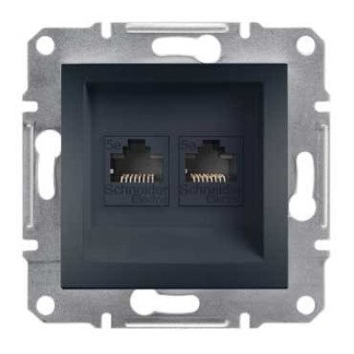 Розетка компьютерная антрацит Schneider Asfora EPH4300171