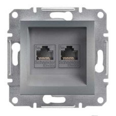 Розетка компьютерная сталь Schneider Asfora EPH4300162