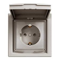 Розетка с заземлением с крышкой бронза Schneider Asfora EPH3100169