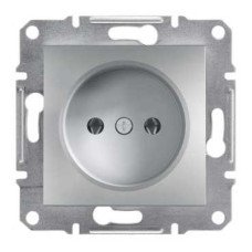 Розетка без заземления алюминий Schneider Asfora EPH3000161