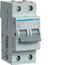 Автоматический выключатель 10А 2P С 6 кА MC210A Hager