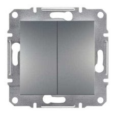 Выключатель 2-клавишный сталь Schneider Asfora EPH0300162