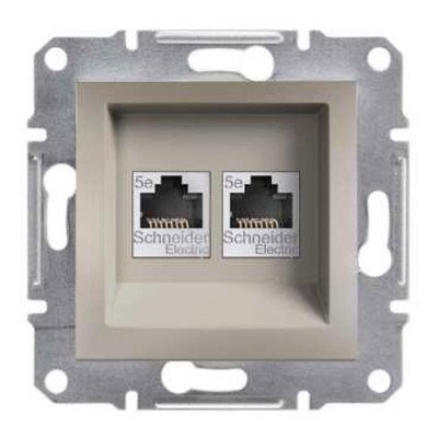 Розетка компьютерная 2-а бронза Schneider Asfora EPH4400169