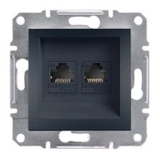 Розетка компьютерная 2-а антрацит Schneider Asfora EPH4400171