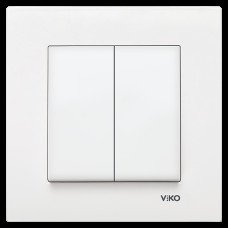 Выключатель 2-клавишный белый глянец VIKO Karre 90960002
