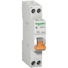 Дифференциальный автомат 1P+N C 10A 4.5кА 30mA 18мм АД63К Schneider