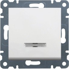 Вимикач з підсвічуванням 1-тактовий Lumina, білий, 10АХ/230В