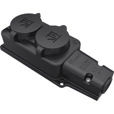Розетка двойная с крышками 1х16 А каучук IP44 Bemis