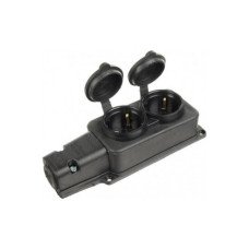 Розетка подвійна (каучук) IP54 ) BK1-1402-3612 1*16 А