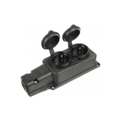 Розетка двойная (каучук) IP54) BK1-1402-3612 1*16 А