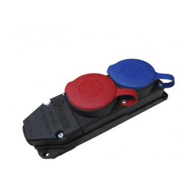 Розетка двойная(1*3х фаз.+1*1фаз.)(каучук) BK6-2504-4611 3*25 А
