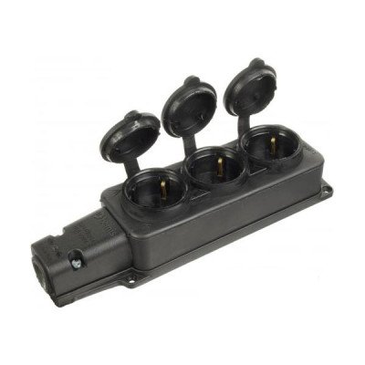 Розетка потрійна BYES (каучук) IP54 BY10-105 1*16 A