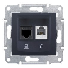 Розетка Schneider Sedna компьютерная + TF графит SDN5100170