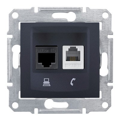 Розетка Schneider Sedna компьютерная + TF графит SDN5100170