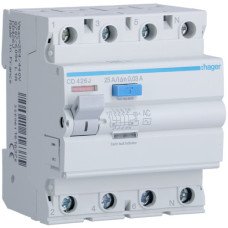 Устройство защитного отключения 4Р 25A 30mA AС CD426J Hager