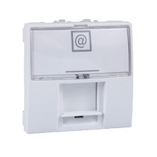 Компьютерная розетка двухмодульная RJ45 категория 5Е неэкранированная белая MGU3.411.18