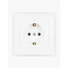 Розетка с заземлением IP20 белая Almera BATI